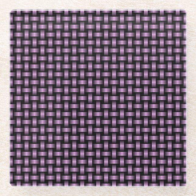 Dessous-de-verre En Verre Motif de brasage noir violet (Devant)