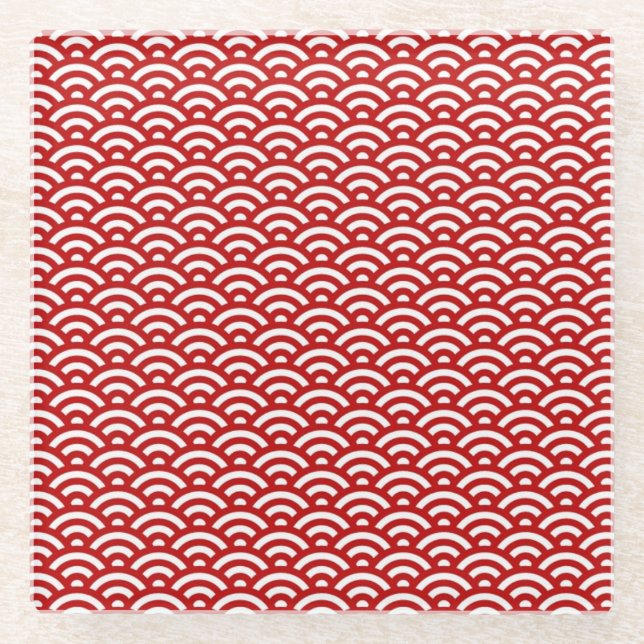 Dessous-de-verre En Verre Motif de Japonais (Devant)