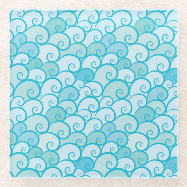 Dessous-de-verre En Verre Motif de mer (Devant)