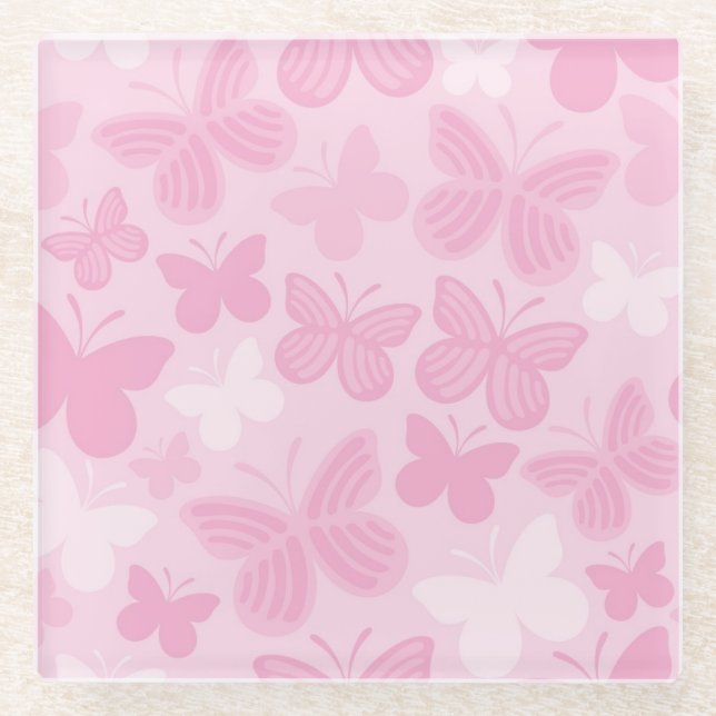 Dessous-de-verre En Verre Motif de papillon 2 (Devant)