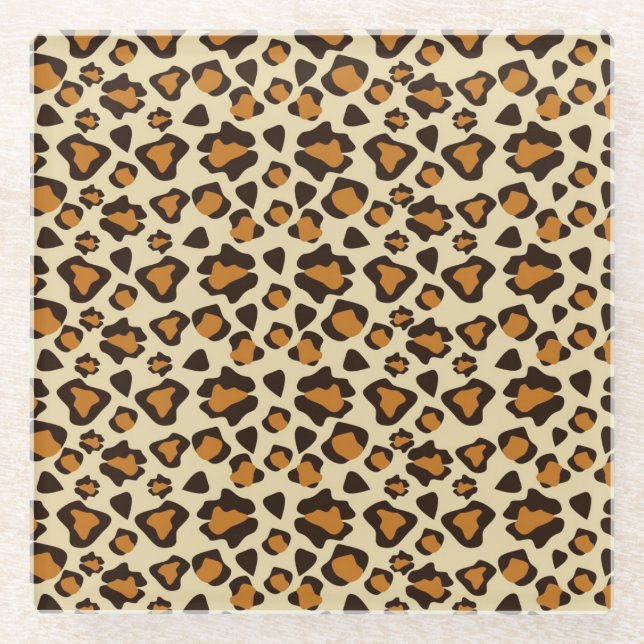 Dessous-de-verre En Verre Motif de peau de guépard (Devant)
