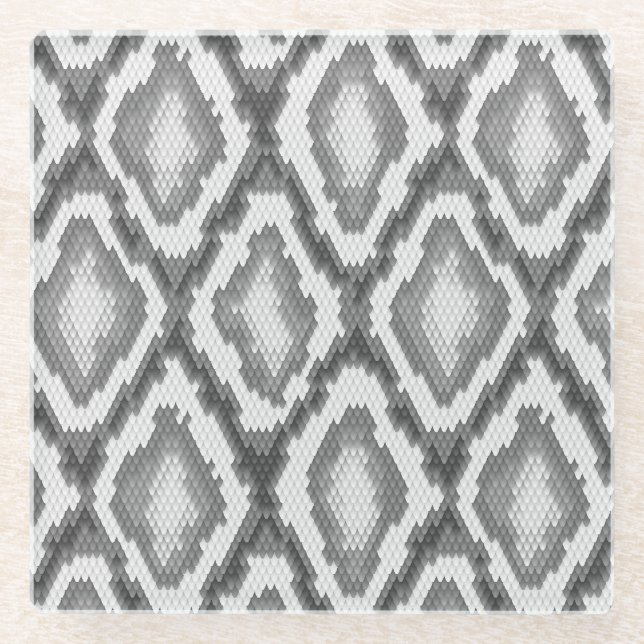 Dessous-de-verre En Verre Motif de peau de serpent de python (Devant)