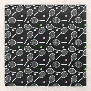 Dessous-de-verre En Verre Motif de raquette de tennis