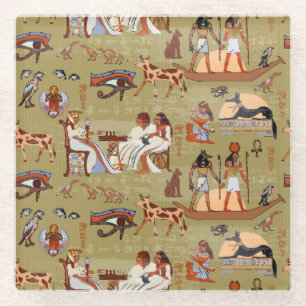 Dessous-de-verre En Verre Motif de symboles de l'Egypte  