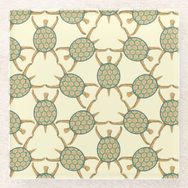 Dessous-de-verre En Verre Motif de tortue (Devant)