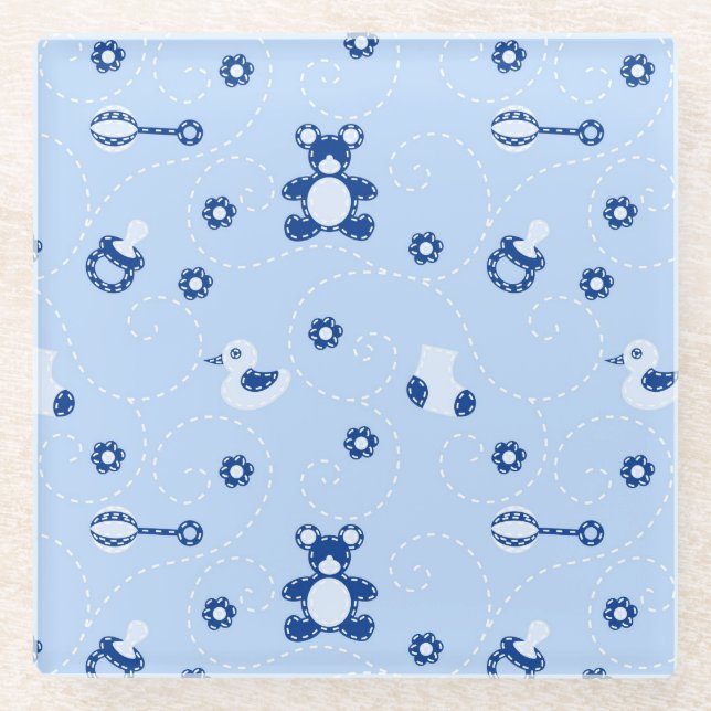 Dessous-de-verre En Verre Motif d'édredon de bébé (Devant)