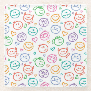Dessous-de-verre En Verre motif des sourires
