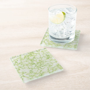 Dessous-de-verre En Verre Motif en marbre vert