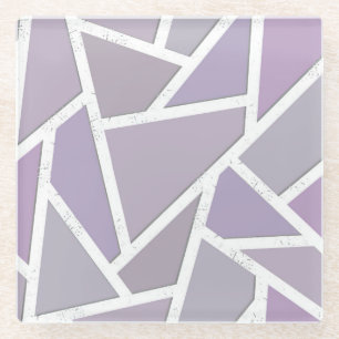 Dessous-de-verre En Verre Motif en mosaïque de lavande