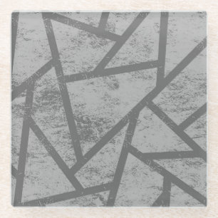Dessous-de-verre En Verre Motif en mosaïque gris