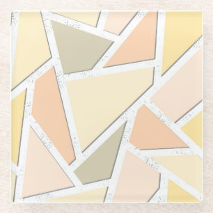 Dessous-de-verre En Verre Motif en mosaïque jaune citron