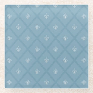 Dessous-de-verre En Verre motif Fleur-De-lis