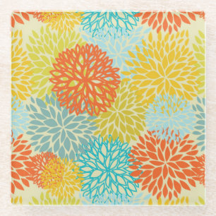 Dessous-de-verre En Verre Motif floral 3