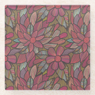 Dessous-de-verre En Verre Motif floral 4 2