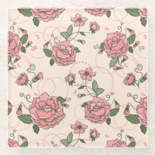 Dessous-de-verre En Verre Motif floral 5