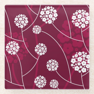 Dessous-de-verre En Verre Motif floral abstrait