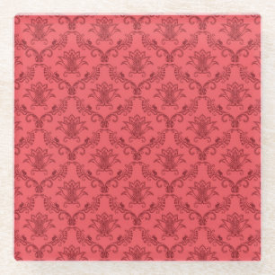 Dessous-de-verre En Verre Motif floral de damassé