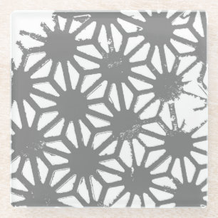 Dessous-de-verre En Verre Motif géométrique gris