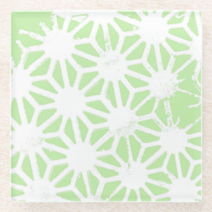 Dessous-de-verre En Verre Motif géométrique vert pomme