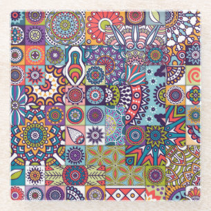 Dessous-de-verre En Verre Motif Mandala