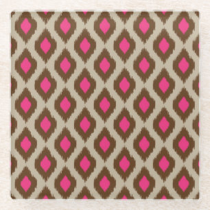 Dessous-de-verre En Verre motif moderne de ikat