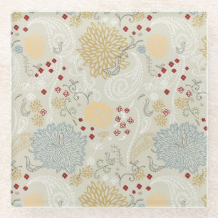 Dessous-de-verre En Verre motif montrant le jardin bouclé