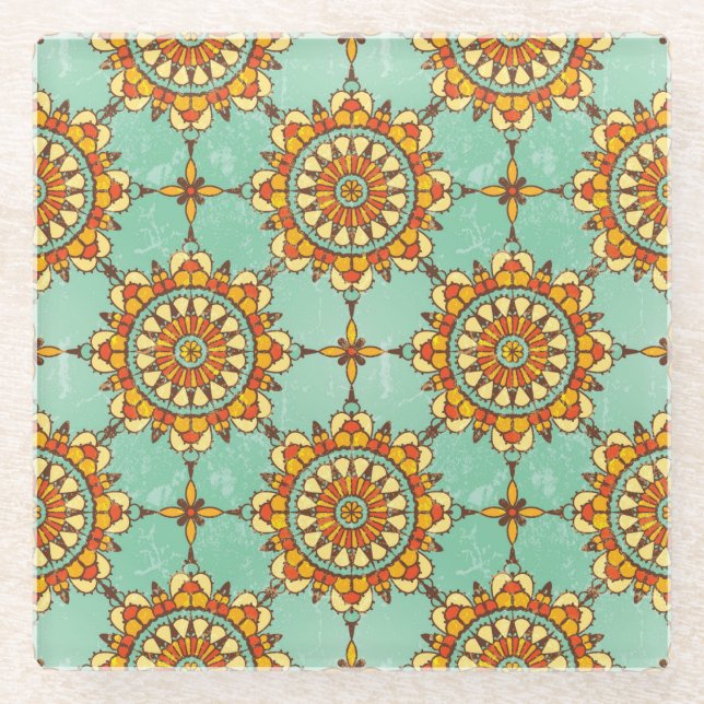 Dessous-de-verre En Verre motif ornemental (Devant)