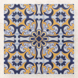 Dessous-de-verre En Verre Motif portugais de tuile