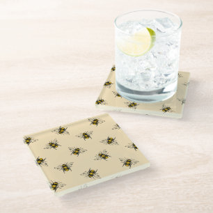 Dessous-de-verre En Verre Motif Queen Bee