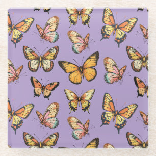 Dessous-de-verre En Verre Motif sans papillon. Papillon monarque