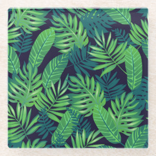 Dessous-de-verre En Verre Motif tropical de feuille