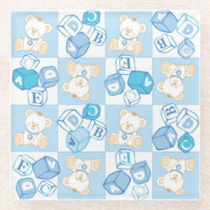 Dessous-de-verre En Verre Motif vérifié d'ours de nounours
