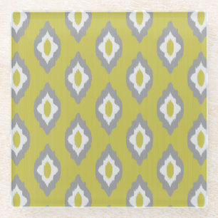 Dessous-de-verre En Verre Motif vintage d'Ikat