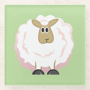 Dessous-de-verre En Verre Mouton blanc souple