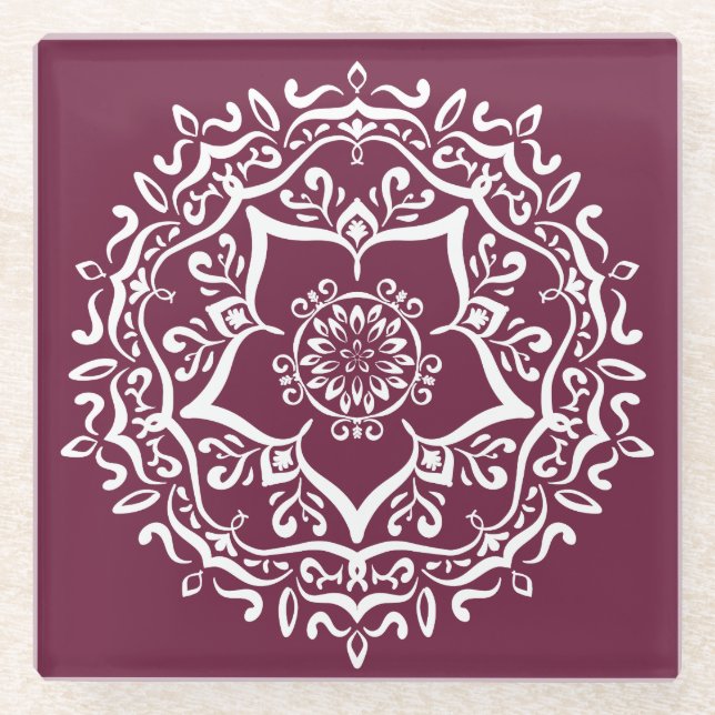 Dessous-de-verre En Verre Mulberry Mandala (Devant)