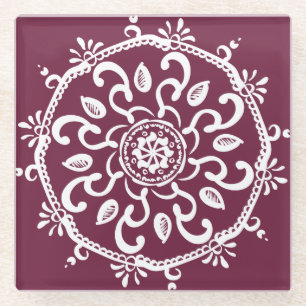 Dessous-de-verre En Verre Mulberry Mandala