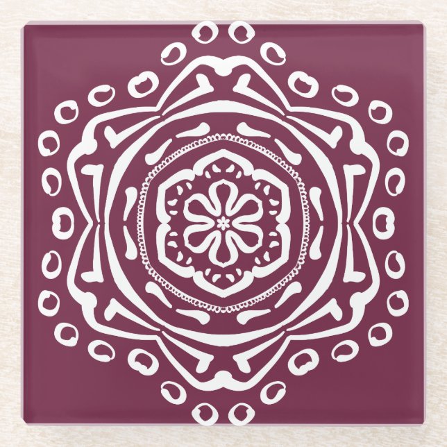Dessous-de-verre En Verre Mulberry Mandala (Devant)