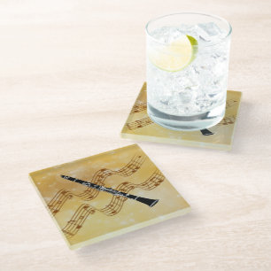 Dessous-de-verre En Verre musique Clarinet, design populaire,