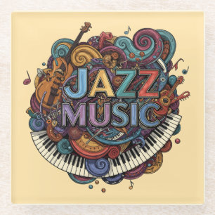 Dessous-de-verre En Verre Musique jazz