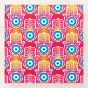 Dessous-de-verre En Verre Mystic hamsa : design harmonieux.