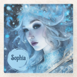 Dessous-de-verre En Verre Mystical Ice Queen - Imaginaire Winter Goddess Art