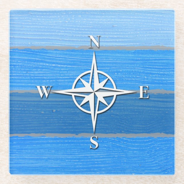 Dessous-de-verre En Verre Nautical themed design (Devant)