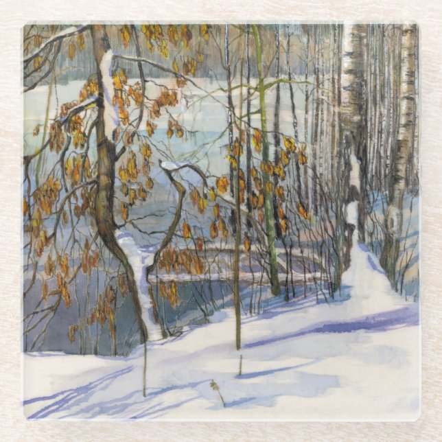 Dessous-de-verre En Verre Neige (Devant)