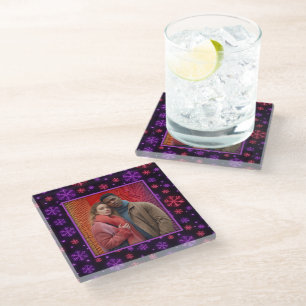 Dessous-de-verre En Verre Neon Snowflakes