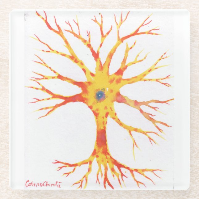 Dessous-de-verre En Verre Neuron (Devant)