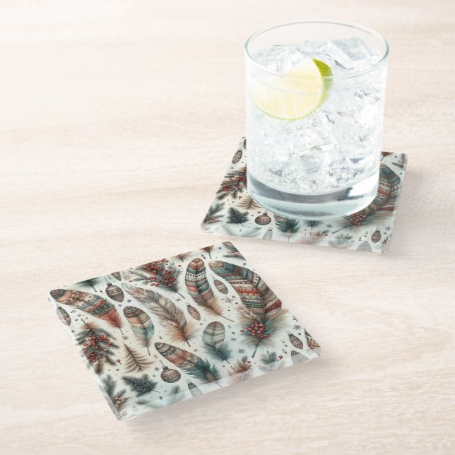 Dessous-de-verre En Verre Noël Boho (Incliné)