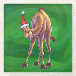 Dessous-de-verre En Verre Noël De Camel Sur Vert