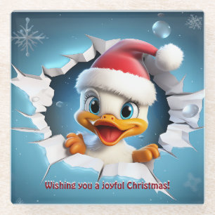 Dessous-de-verre En Verre Noël de canard 3D