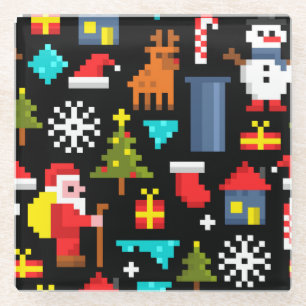 Dessous-de-verre En Verre Noël Pixel