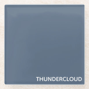 Dessous-de-verre En Verre Nom de la couleur gris-bleu du nuage-tonnerre